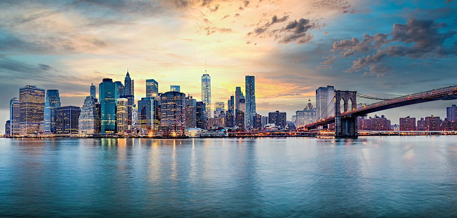 NYC skyline at dawn