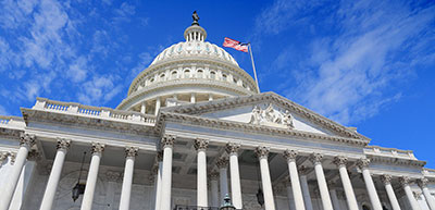 US Capitol upward angle view